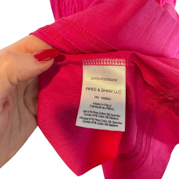 NWT Veronica Beard Austyn Dress Fuchsia Pink Tiered Midi Poplin Small *No Belt*‎ - Picture 8 of 10